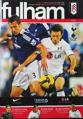 Spurs v Fulham FC (15 Nov 2008) Programme