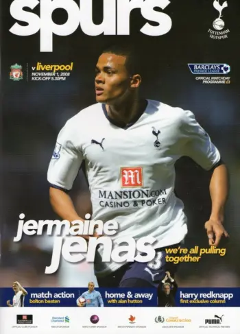 Spurs v Liverpool FC (01 Nov 2008) Programme