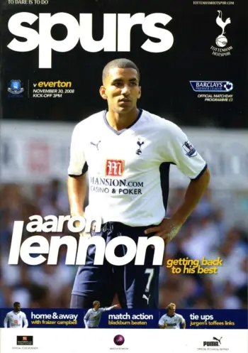 Spurs v Everton FC (30 Nov 2008) Programme