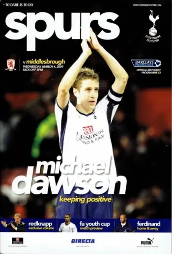 Spurs v Middlesbrough FC (04 Mar 2009) Programme