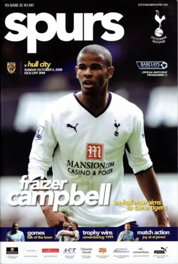 Spurs v Hull City (05 Oct 2008) Programme