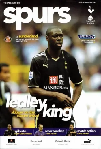 Spurs v Sunderland AFC (23 Aug 2008) Programme