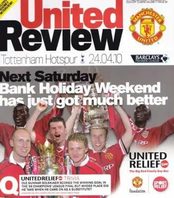 Spurs v Manchester United (24 Apr 2010) Programme