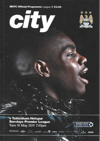 Spurs v Manchester City (10 May 2011) Programme