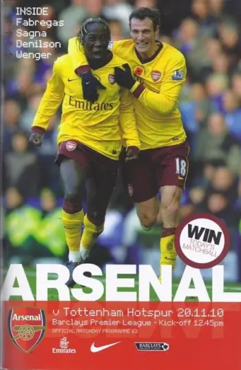 Spurs v Arsenal FC (20 Nov 2010) Programme