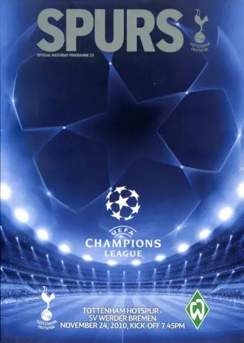 Spurs v Werder Bremen (24 Nov 2010) Programme