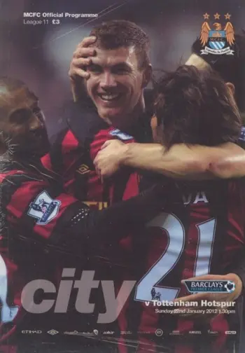 Spurs v Manchester City (22 Jan 2012) Programme