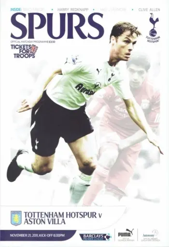 Spurs v Aston Villa (21 Nov 2011) Programme