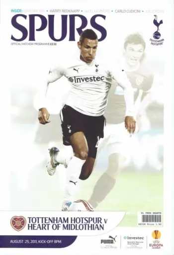 Spurs v Heart of Midlothian (25 Aug 2011) Programme
