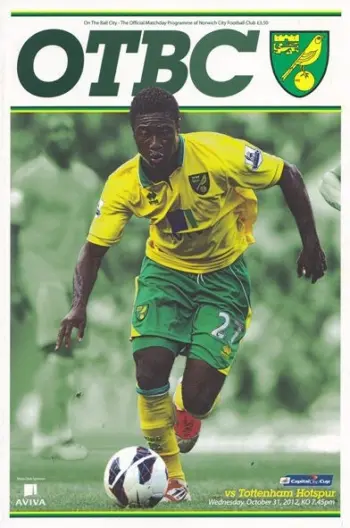 Spurs v Norwich City (31 Oct 2012) Programme