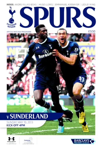Spurs v Sunderland AFC (19 May 2013) Programme