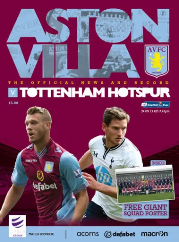 Spurs v Aston Villa (24 Sep 2013) Programme