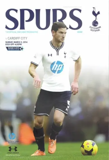 Spurs v Cardiff City (02 Mar 2014) Programme