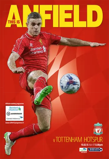 Spurs v Liverpool FC (10 Feb 2015) Programme