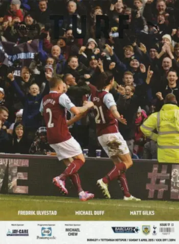 Spurs v Burnley FC (05 Apr 2015) Programme