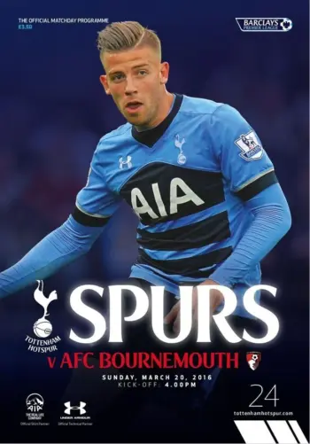 Spurs v AFC Bournemouth (20 Mar 2016) Programme