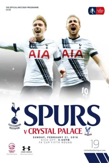 Spurs v Crystal Palace (21 Feb 2016) Programme