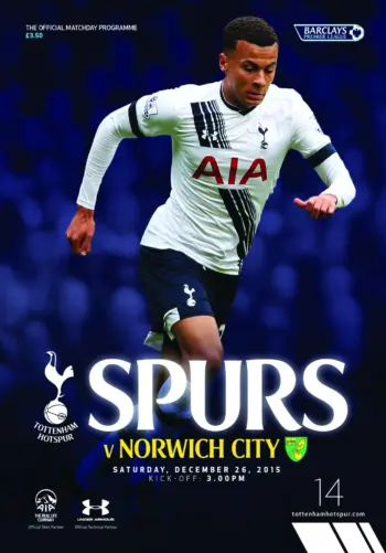 Spurs v Norwich City (26 Dec 2015) Programme
