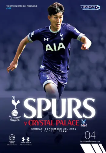 Spurs v Crystal Palace (20 Sep 2015) Programme