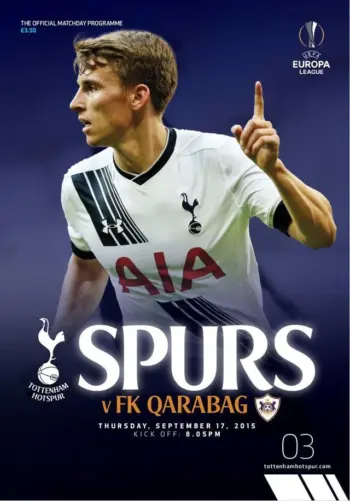 Spurs v Qarabağ FK (17 Sep 2015) Programme