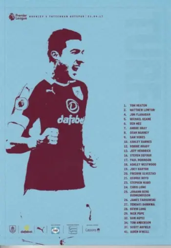 Spurs v Burnley FC (01 Apr 2017) Programme