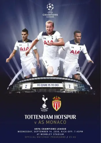Spurs v AS Monaco (14 Sep 2016) Programme