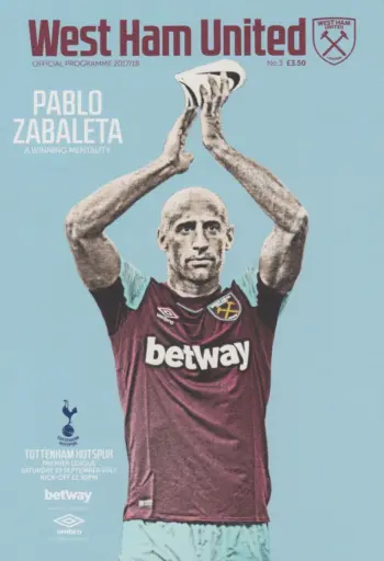 Spurs v West Ham United (23 Sep 2017) Programme