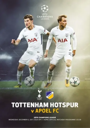 Spurs v APOEL Nikosia (06 Dec 2017) Programme