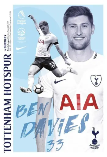 Spurs v Burnley FC (27 Aug 2017) Programme