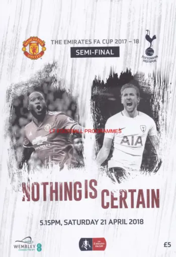 Spurs v Manchester United (21 Apr 2018) Programme