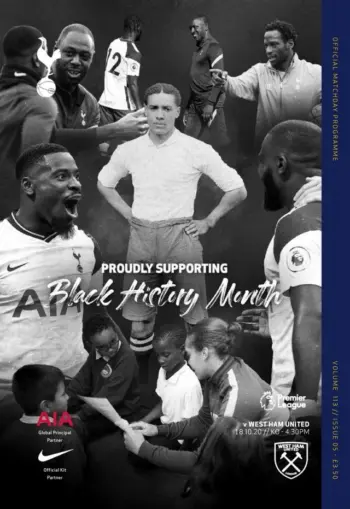 Spurs v West Ham United (18 Oct 2020) Programme