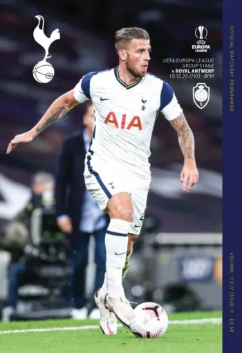Spurs v Royal Antwerp FC (10 Dec 2020) Programme
