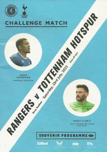 Spurs v Rangers FC (23 Jul 2022) Programme