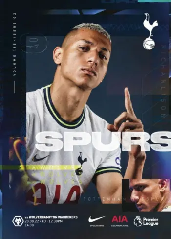 Spurs v Wolverhampton Wanderers (20 Aug 2022) Programme
