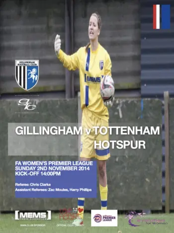 Spurs v Gillingham FC (02 Nov 2014) Programme