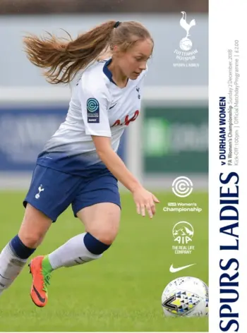 Spurs v Durham FC (02 Dec 2018) Programme