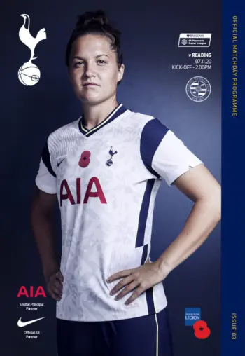 Spurs v Reading FC (07 Nov 2020) Programme