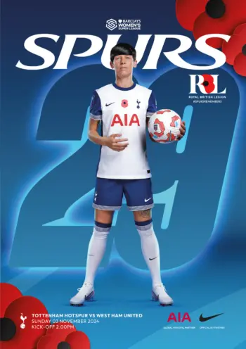 Spurs v West Ham United (03 Nov 2024) Programme