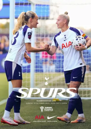 Spurs v Birmingham City (19 Oct 2025) Programme
