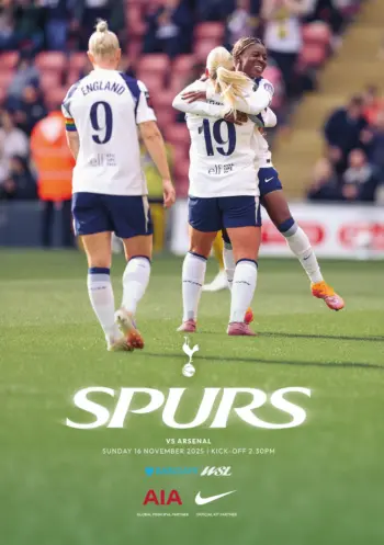 Spurs v Arsenal FC (16 Nov 2025) Programme