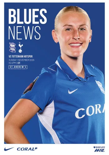 Spurs v Birmingham City (01 Nov 2026) Programme