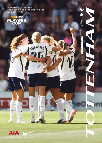 Spurs v West Ham United (23 Sep 2026) Programme